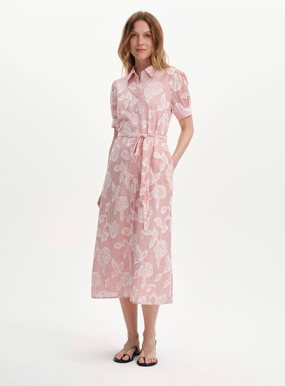 FINERY Mariah Floral Stripe Shirt Dress 14 - Image 1
